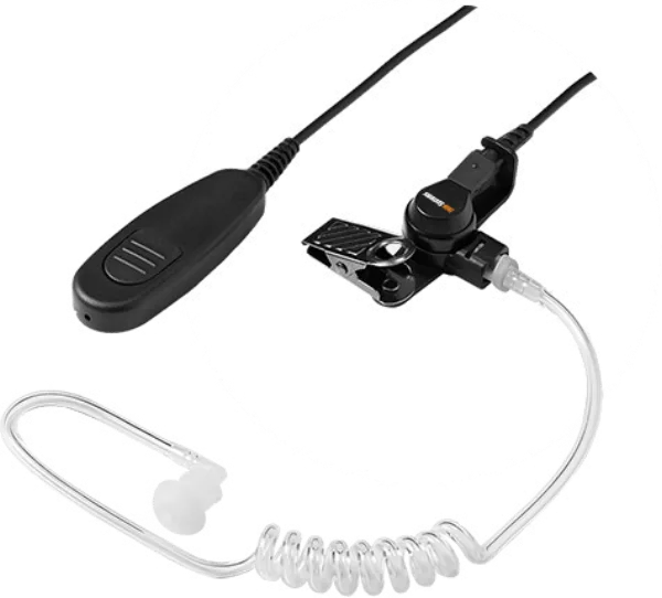 Kit de vigilancia Telox TSR1-880 de dos hilos, con tubo acústico transparente, pinza y micrófono con botón de habla
