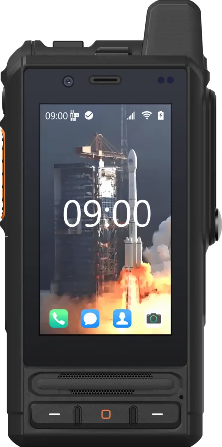 MT200 visto de frente, con la pantalla táctil y las teclas inferiores